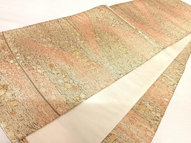 平和屋着物◎六通柄袋帯　箔散らし文　金糸　正絹　逸品　AABB6039yx