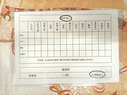 平和屋着物◎六通柄袋帯　唐織　几帳花文　金銀糸　正絹　逸品　AABB6052yx