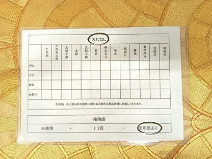 平和屋着物◎六通柄袋帯　青海波　金糸　正絹　逸品　AABB6084yx