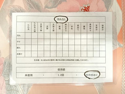 平和屋着物◎六通柄袋帯　唐織　亀甲花文　銀糸　正絹　逸品　AABB6147yx