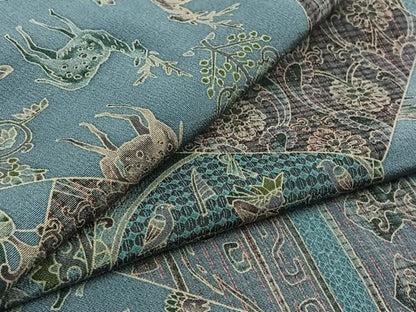平和屋着物▽上質な小紋 単衣 鳥獣花文 ロング丈 正絹 逸品 AABB6203jh