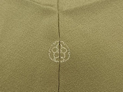 平和屋着物▽上質な色無地 単衣 白橡色 正絹 逸品 AABB6205jh