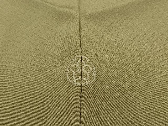 平和屋着物▽上質な色無地 単衣 白橡色 正絹 逸品 AABB6205jh