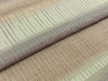 平和屋着物▽上質な紬 単衣 絞り 横段文 正絹 逸品 AABB6206jh