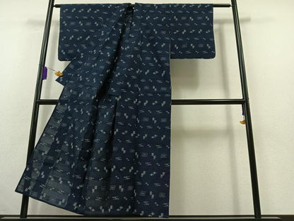 平和屋着物▽本場琉球絣 綿琉球 単衣 綿 逸品 AABB6209jh