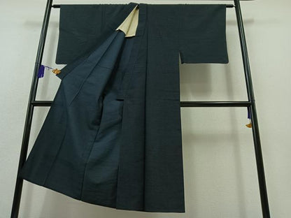 平和屋着物▽男性 紬 単衣 130亀甲 総詰め 正絹 逸品 AABB6211jh