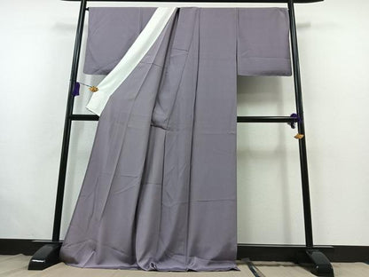 平和屋着物▽江戸小紋　単衣　古法草木染　鮫小紋柄　反端付き　ロング丈　正絹　逸品　未使用　AABB6213jh