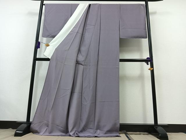 平和屋着物▽江戸小紋　単衣　古法草木染　鮫小紋柄　反端付き　ロング丈　正絹　逸品　未使用　AABB6213jh