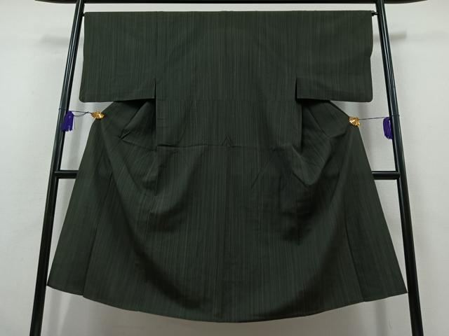 平和屋着物▽男性 本塩沢 単衣 縞 正絹 逸品 AABB6214jh