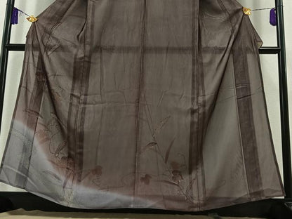 平和屋着物▽訪問着 無双 紗袷 紗×絽 蔦の葉文 正絹 逸品 AABB6216jh