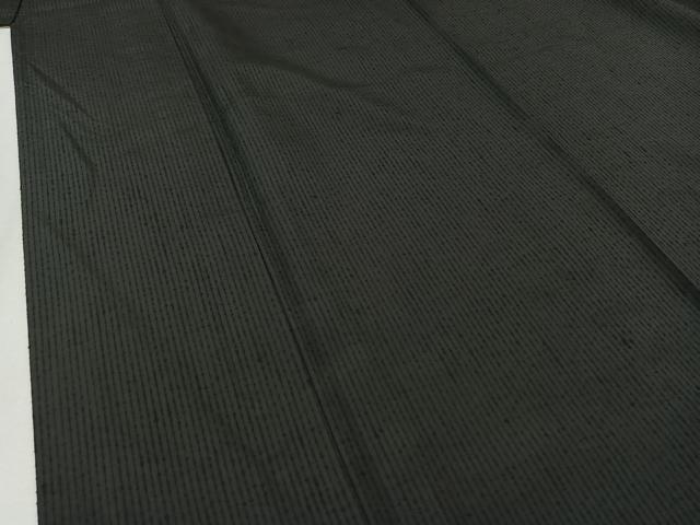 平和屋着物▽上質な紬 単衣 縞 反端付き 正絹 逸品 AABB6217jh