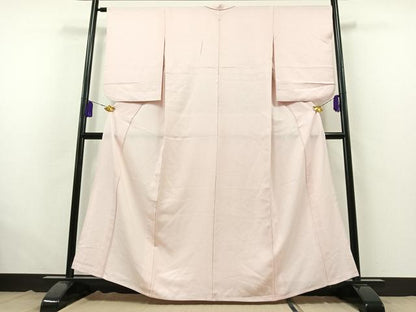 平和屋着物▽上質な小紋 単衣 横段文 銀通し地 正絹 逸品 AABB6218jh