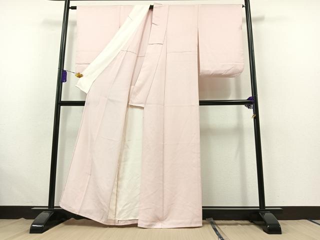 平和屋着物▽上質な小紋 単衣 横段文 銀通し地 正絹 逸品 AABB6218jh