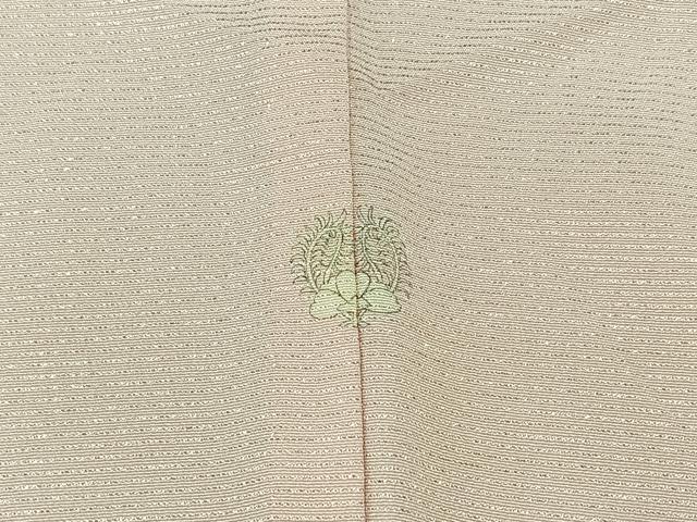 平和屋着物▽上質な小紋 単衣 横段文 銀通し地 正絹 逸品 AABB6218jh