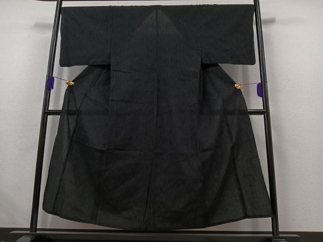 平和屋着物∴夏物 男性 浴衣 縞 黒地 AABB6220jh