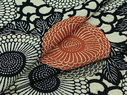 平和屋着物▽上質な小紋 単衣 紬地 型染め 花尽くし 正絹 逸品 AABB6221jh