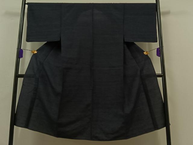 平和屋着物▽男性 紬 単衣 留紺色 正絹 逸品 AABB6222jh