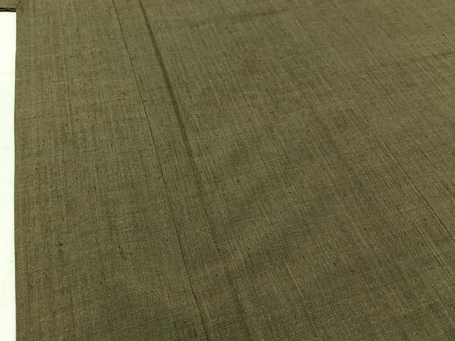 平和屋着物▽男性 紬 単衣 根岸色 正絹 逸品 AABB6223jh