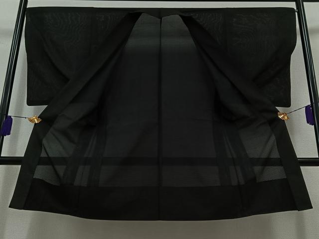 平和屋着物▽男性 羽織 スリーシーズン 春夏秋 塵除け 黒色 正絹 逸品 AABB6225jh