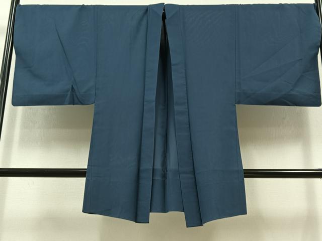 平和屋着物▽男性 羽織 スリーシーズン 春夏秋 塵除け 紺鼠色 正絹 逸品 AABB6226jh