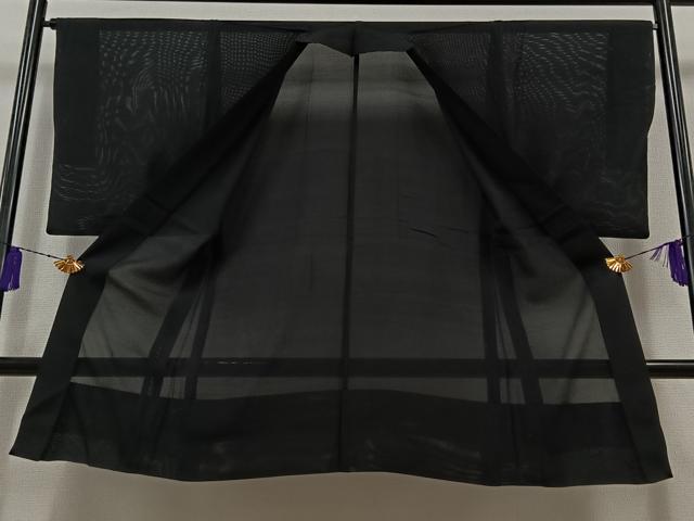 平和屋着物▽男性 羽織 スリーシーズン 春夏秋 塵除け 漆黒色 正絹 逸品 AABB6228jh