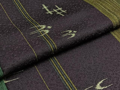 平和屋着物▽小紋 単衣 琉球絣文 洗える着物 AABB6230jh