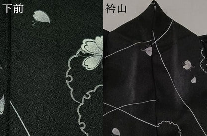 平和屋着物▽小紋 単衣 雪輪舞花文 洗える着物 AABB6234jh