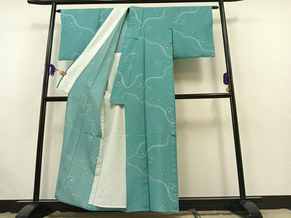 平和屋着物▽小紋 単衣 舞桜文 洗える着物 AABB6238jh