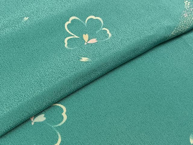 平和屋着物▽小紋 単衣 舞桜文 洗える着物 AABB6238jh