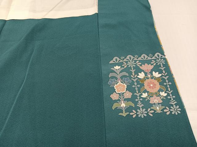 平和屋着物●手描友禅 奥田秀水 訪問着 花唐草文 暈し染め 金彩 正絹 逸品 AABB6257ph
