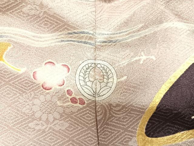 平和屋着物●訪問着　刺繍　鴛鴦楓文　金彩　正絹　逸品　AABH9587ck 平和屋着物○訪問着 刺繍 鴛鴦楓文 金彩 正絹 逸品 AABH9587ck