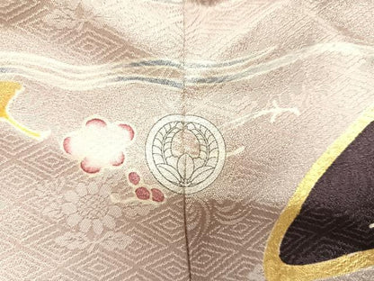 平和屋着物●訪問着　刺繍　鴛鴦楓文　金彩　正絹　逸品　AABH9587ck