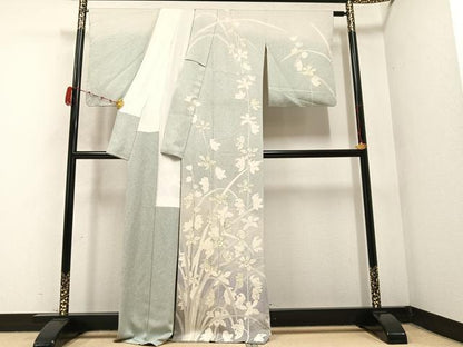 平和屋着物●訪問着 作家物 枝花文 正絹 逸品 AABB6299ph