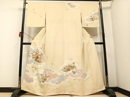 平和屋着物●創業460年・千總　訪問着　雲重ね草花文　暈し染め　高島屋扱い　正絹　逸品　未使用　AABB6308ph