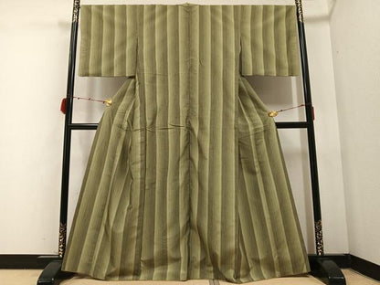 平和屋着物●上質な紬 間道 正絹 逸品 AABB6309ph