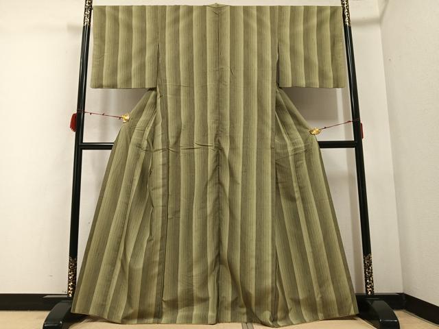 平和屋着物●上質な紬 間道 正絹 逸品 AABB6309ph