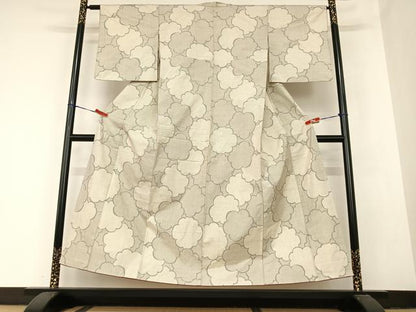 平和屋着物●上質な紬　舞花文　正絹　逸品　AABB6322zg