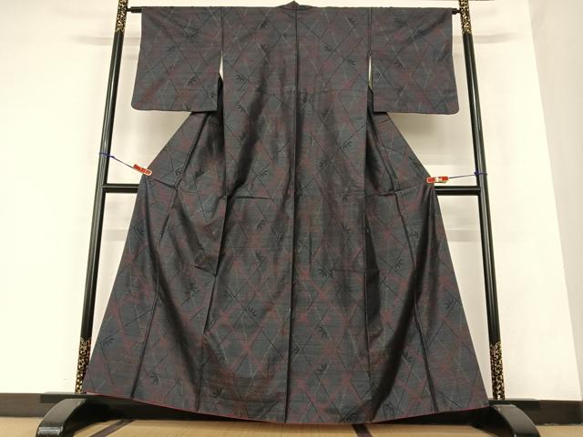 平和屋着物●本場大島紬　笹文　正絹　逸品　AABB6324zg