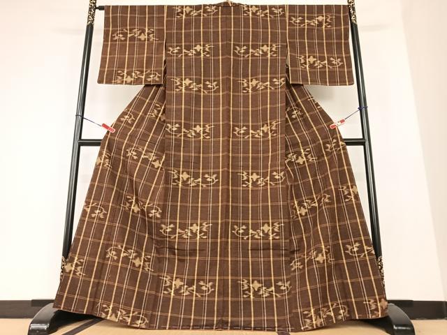 平和屋着物●上質な紬　草花文　正絹　逸品　未使用　AABB6325zg
