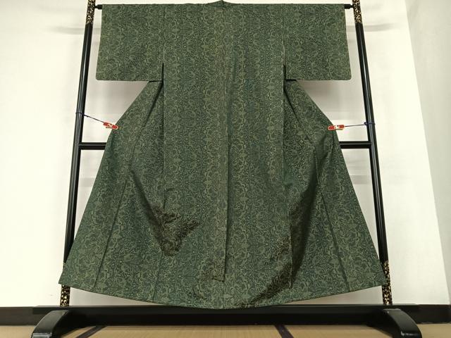 平和屋着物●本場大島紬　草花文　正絹　逸品　未使用　AABB6328zg