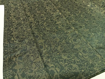 平和屋着物●本場大島紬　草花文　正絹　逸品　未使用　AABB6328zg