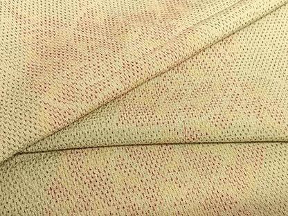 平和屋着物●本塩沢　舞花文　正絹　逸品　AABB6331zg