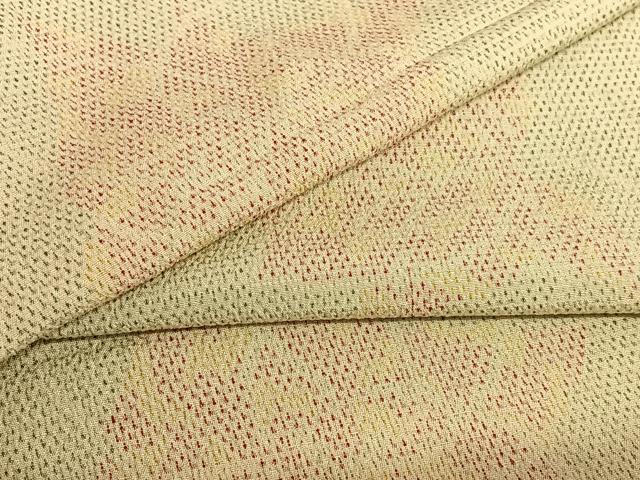平和屋着物●本塩沢　舞花文　正絹　逸品　AABB6331zg