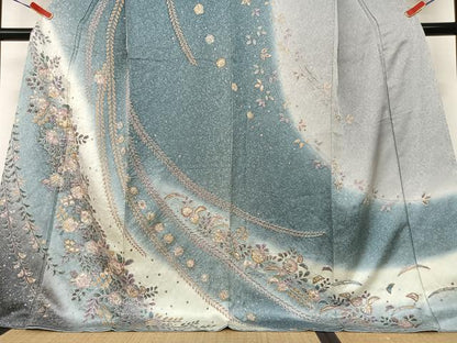 平和屋着物●訪問着　辻が花　絞り　暈し染め　金彩　ロング丈　正絹　逸品　未使用　AABB6332zg