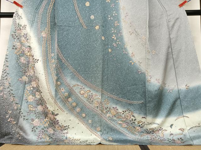 平和屋着物●訪問着　辻が花　絞り　暈し染め　金彩　ロング丈　正絹　逸品　未使用　AABB6332zg