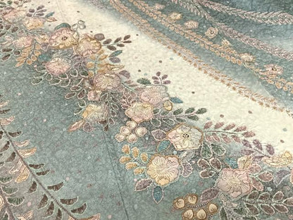 平和屋着物●訪問着　辻が花　絞り　暈し染め　金彩　ロング丈　正絹　逸品　未使用　AABB6332zg