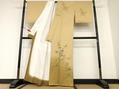 平和屋着物●訪問着　松竹梅破れ色紙文　暈し染め　金彩　正絹　逸品　AABB6337zg