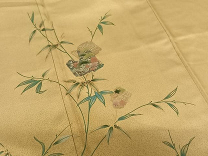 平和屋着物●訪問着　松竹梅破れ色紙文　暈し染め　金彩　正絹　逸品　AABB6337zg