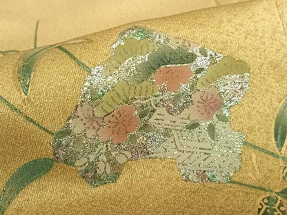 平和屋着物●訪問着　松竹梅破れ色紙文　暈し染め　金彩　正絹　逸品　AABB6337zg