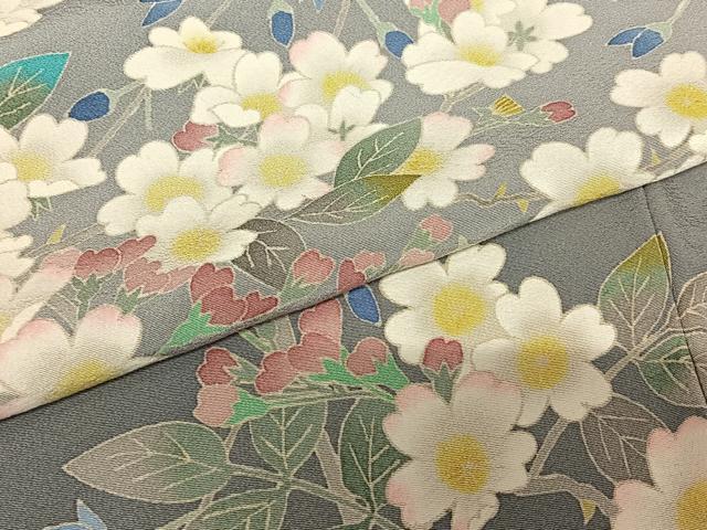 平和屋着物●本加賀友禅作家　佐藤克司　訪問着　春風　浜縮緬　反端付き　正絹　逸品　AABB6351zg